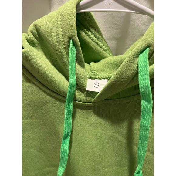 Smile Face Hoodie for Men Women, lime green , size small, casual, cozy - Picture 3 of 7